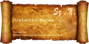 Szeleczki Norma névjegykártya